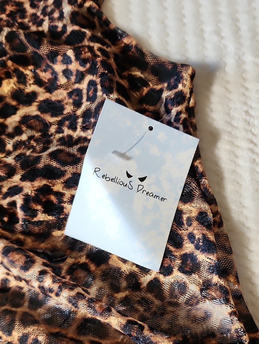 Rebellious Dreamer Leopard Print Sheer Sleeveless Crop Top - Picture 8 of 10